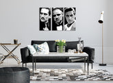 Moderní obraz na plátně s motivem The Godfather v černo-bílých odstínech, dramatická atmosféra, síla a moc a rodina | Největší MAFIÁNI na plátně - The Godfather – hlavní