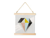 Geometrický obraz na plátně s motivem Shade or Boundary, diamant, dětský motiv, mapa, příroda v modro-růžových odstínech, sofistikovaná atmosféra – hlavní