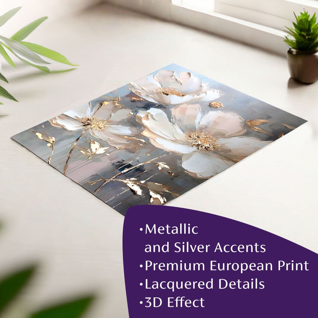 Nástěnný plakát s EXTRA efektem - Zlaté okvětní lístky