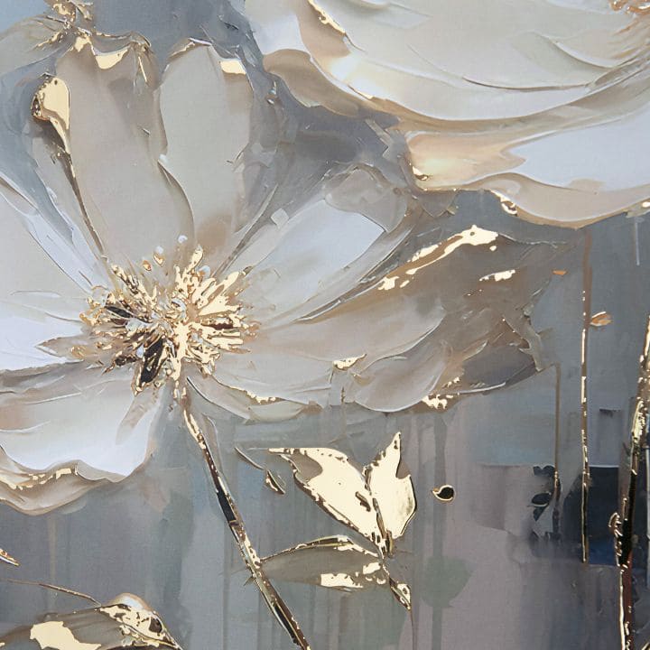 Nástěnný plakát s EXTRA efektem - Zlaté okvětní lístky