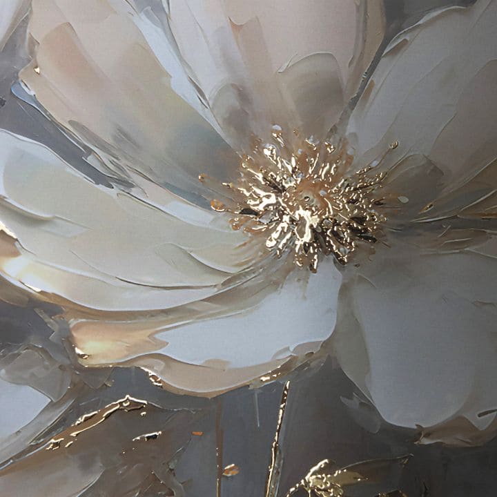 Nástěnný plakát s EXTRA efektem - Zlaté okvětní lístky