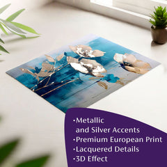 Nástěnný plakát s EXTRA efektem - Teal Flowers