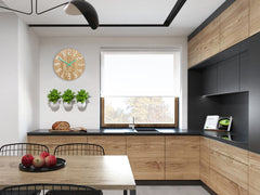 Dřevěné nástěnné hodiny SLIM Bílo-mentolové