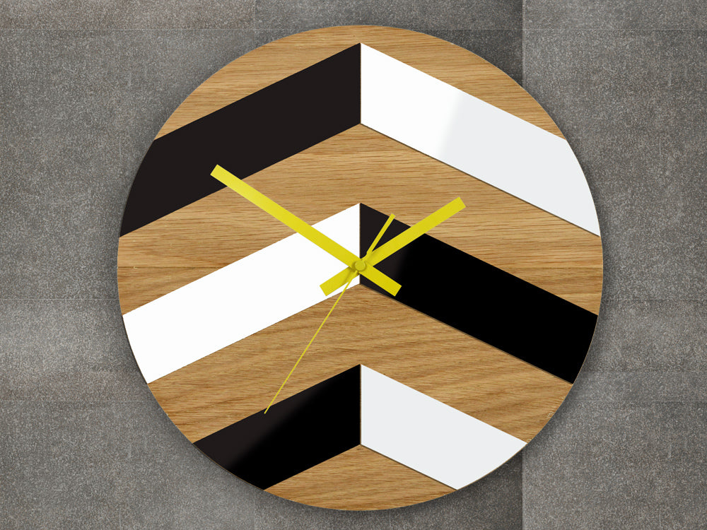 Dřevěné nástěnné hodiny Cikcak