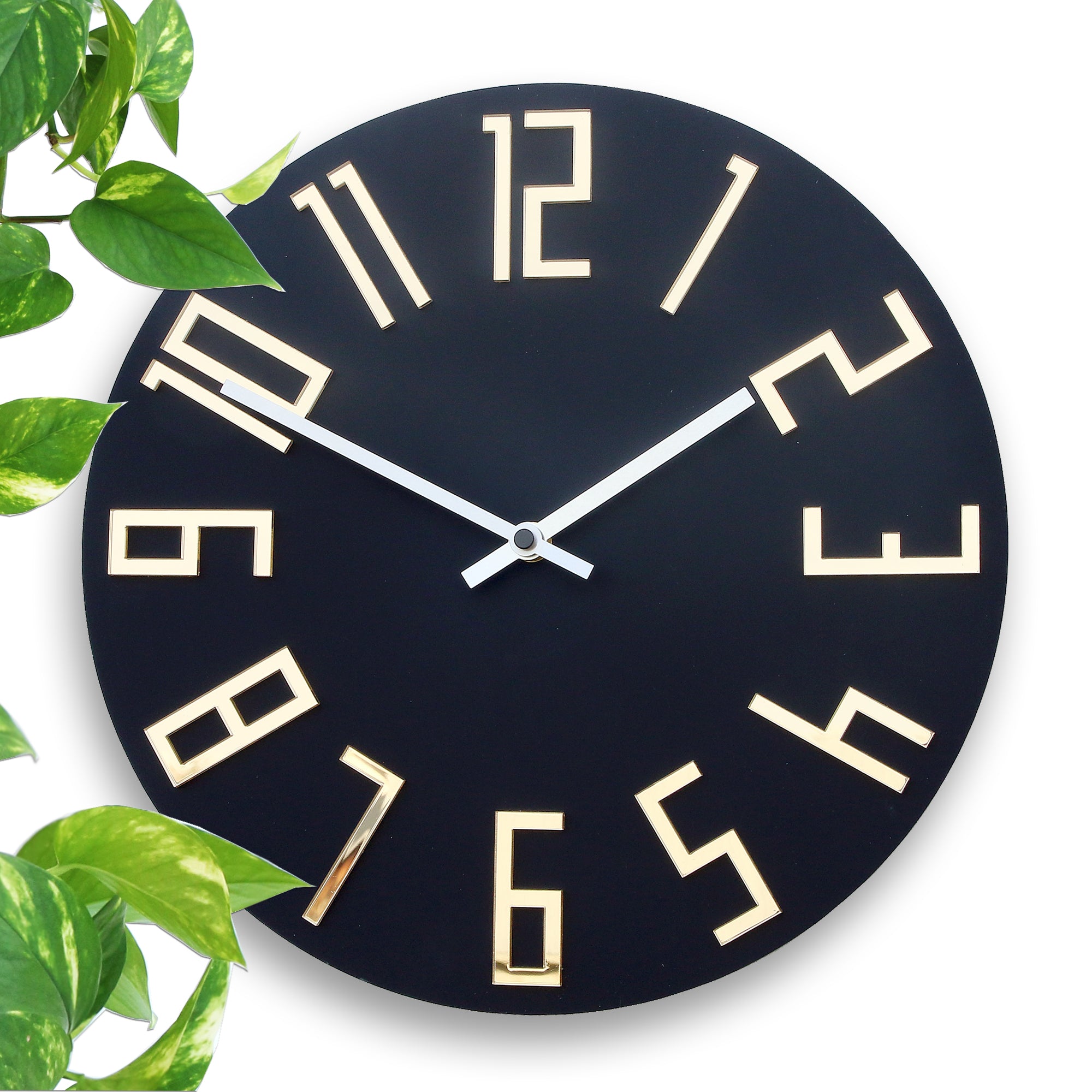 Moderní nástěnné hodiny SLIM Matte Black