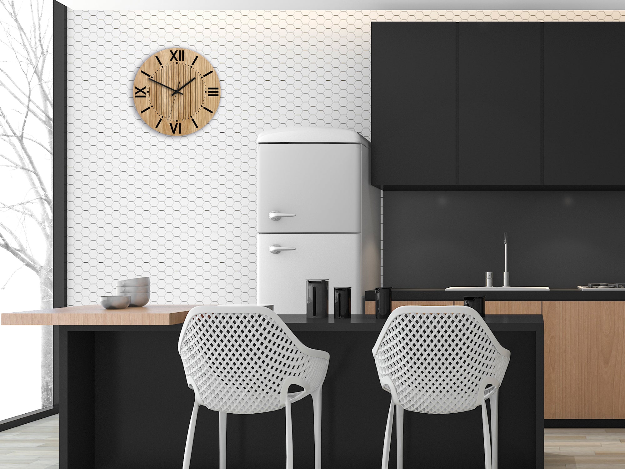 Moderní nástěnné hodiny SANTIAGO