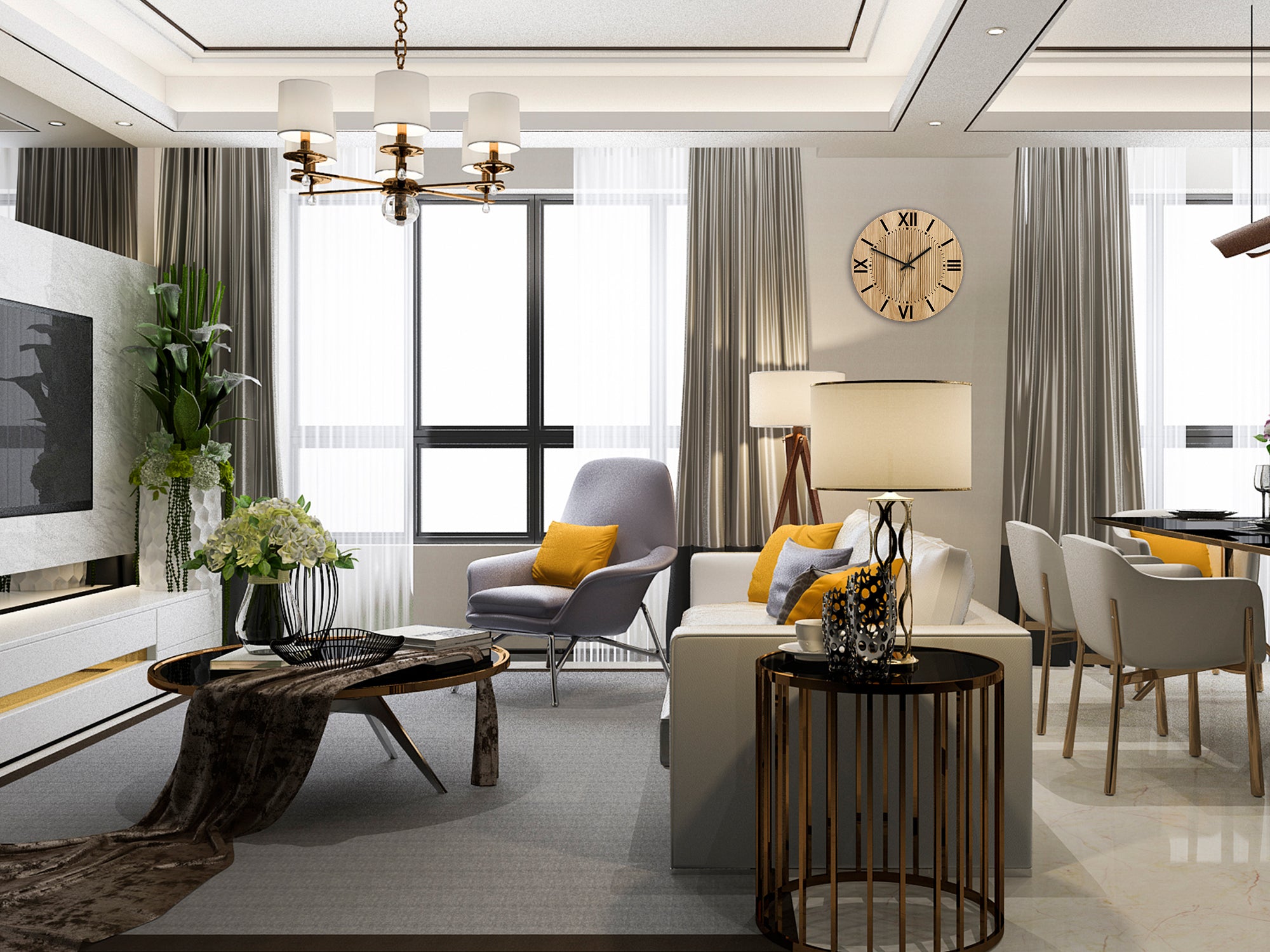 Moderní nástěnné hodiny SANTIAGO