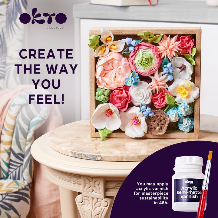 OKTO modelovací sada v dřevěném rámu 21 x 21 cm ROMANTICA