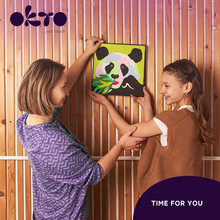 OKTO samotvrdnoucí malba 30 x 30 cm Panda