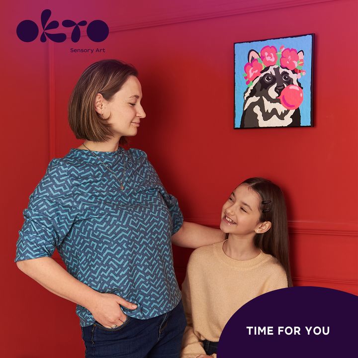 OKTO samotvrdnoucí malba 30 x 30 cm Medvídek