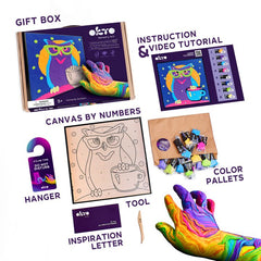 OKTO malba samotvrdnoucí hmotou 30 x 30 cm Sova