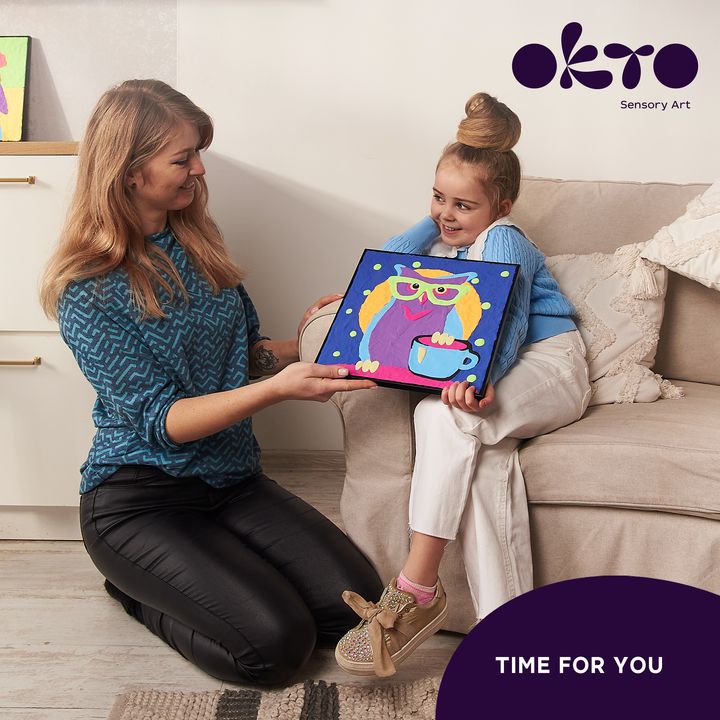 OKTO malba samotvrdnoucí hmotou 30 x 30 cm Sova