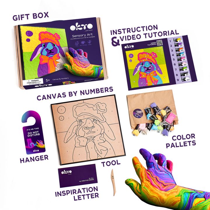 OKTO malba samotvrdnoucí hmotou 30 x 30 cm Zajíc