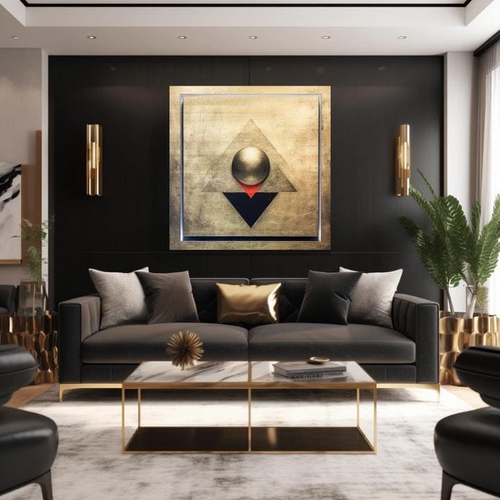 Zlatý dotek na plátně Symetrie ve zlatě