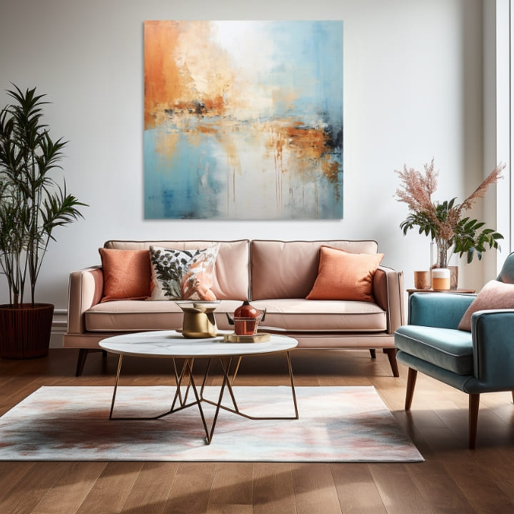 Obrazy Peach Fuzz Ranní probuzení 100x100 cm