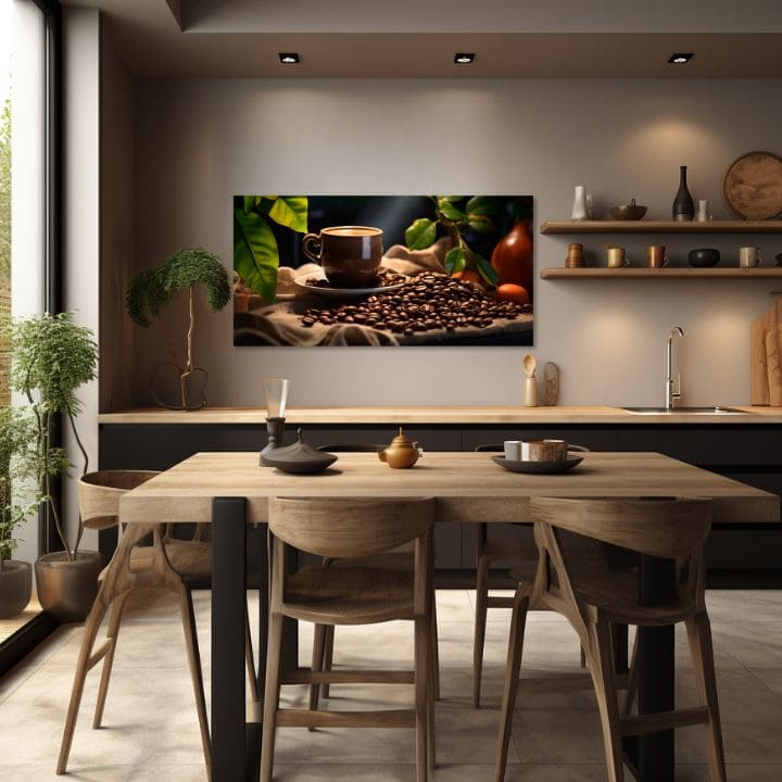 Kávové obrazy pro kuchyňské mistrovské dílo baristy