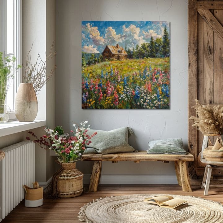 Obraz krajiny na plátně Léto u babičky