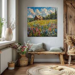 Obraz krajiny na plátně Léto u babičky