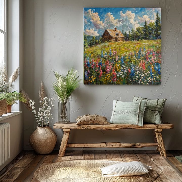 Obraz krajiny na plátně Léto u babičky