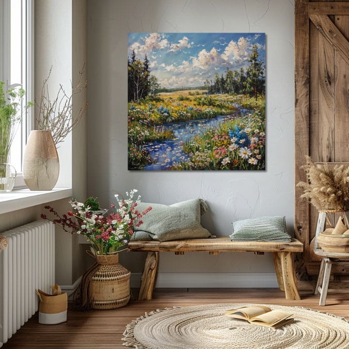 Krajinomalba na plátně Proud v přírodě