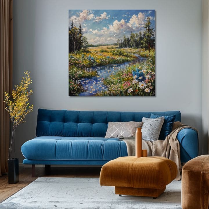 Krajinomalba na plátně Proud v přírodě