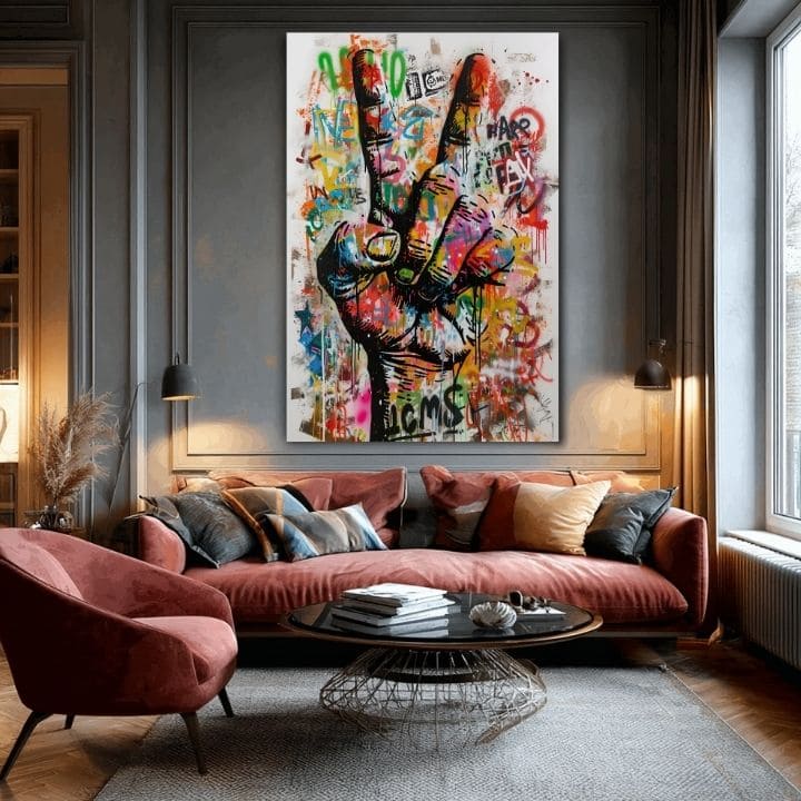 Obrázek PEACE HAND | Italské plátno