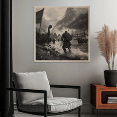 Obraz na dřevě - Příjezd Vikingů