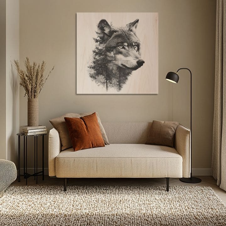 Obraz na dřevo Varg - Duch skandinávské divočiny