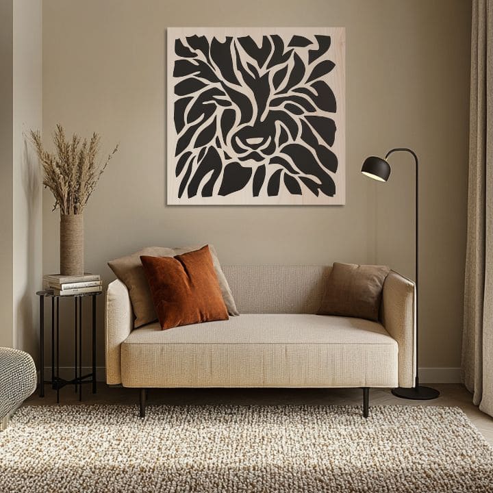 Dřevomalba Aslan - Král severních lesů