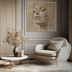 Obrázek na dřevo - Tvář v runách času