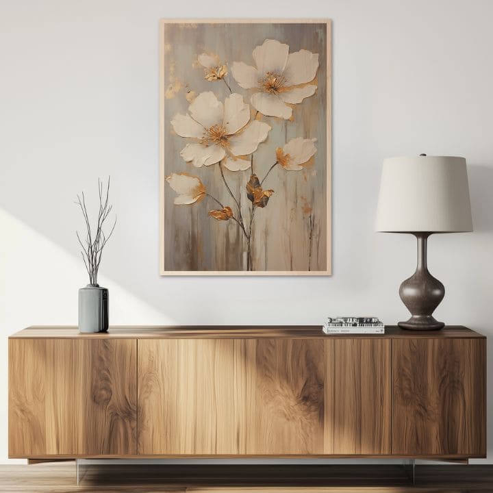 Malba na dřevo - skandinávské luční květiny