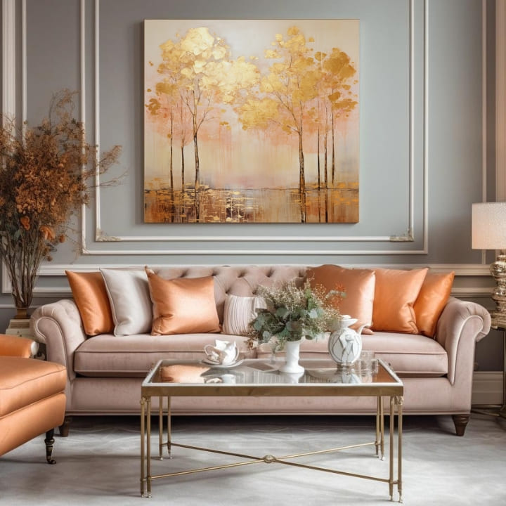 Strukturovaný obraz Zlatý pokoj nad vodou - PREMIUM ART