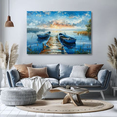 Krajina na plátně Romantický západ slunce | Akrylové detaily