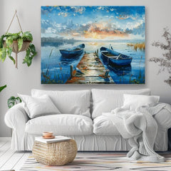 Krajina na plátně Romantický západ slunce | Akrylové detaily