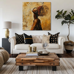 Elegantní obraz ženy skryté v myšlenkách