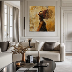 Elegantní obraz ženy skryté v myšlenkách