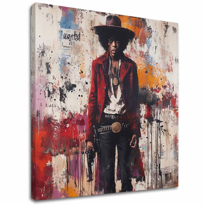 Obrázek JIMI HENDRIX - Divoký západ v akrylu | 100% originální malovaný akryl