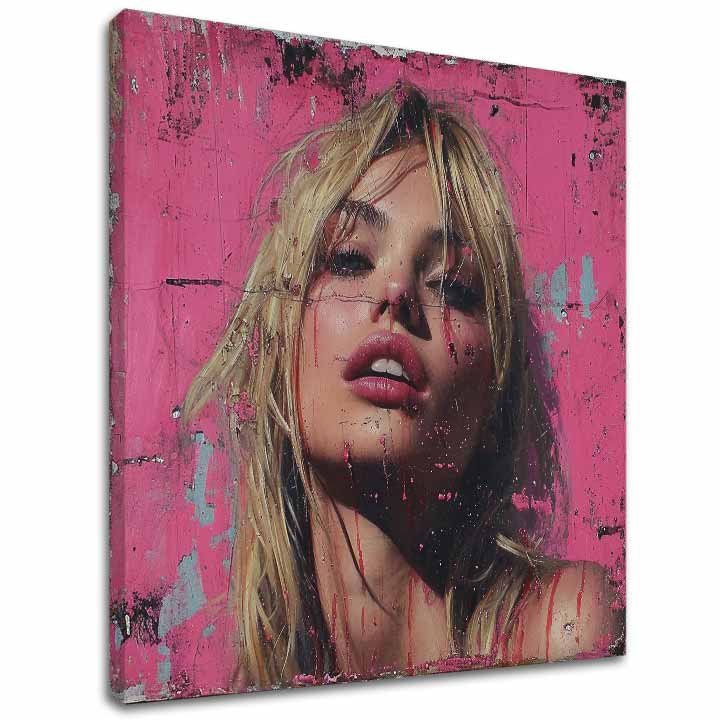 Obrázek Blonde beauty - Pink barbie | 100% originální doma malovaný akryl