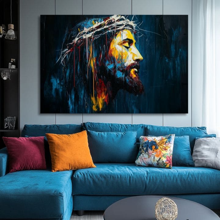 Pokojný Ježíš | Malováno akrylem a plátkovým zlatem