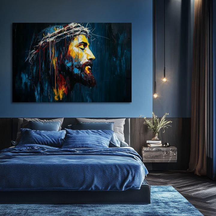 Pokojný Ježíš | Malováno akrylem a plátkovým zlatem