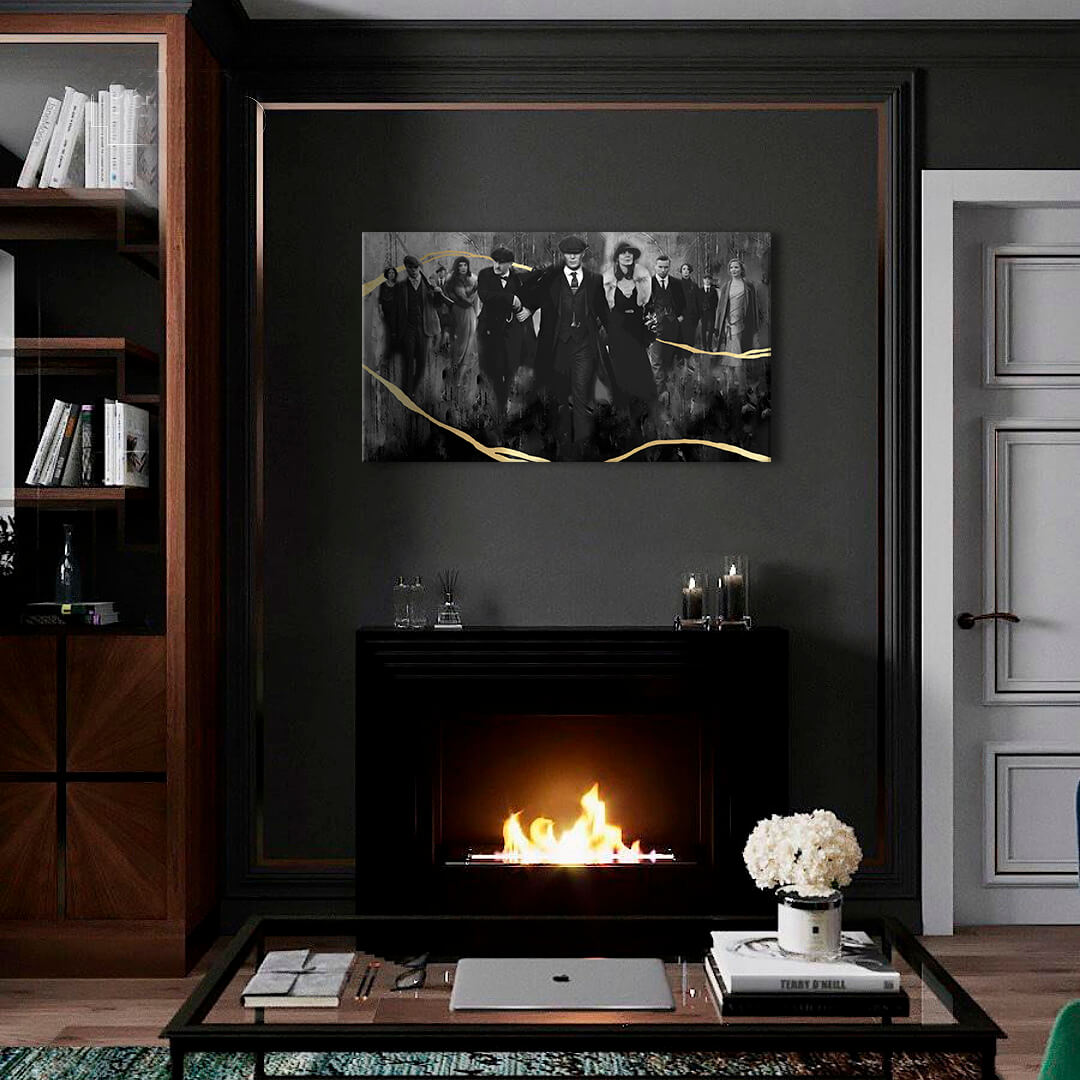 Obrazy na plátně - PREMIUM ART – PEAKY BLINDERS family Sleva 30% 90X50 cm