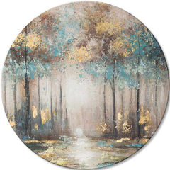 Kulaté obrazy akrylem Tajemství zlatého rána