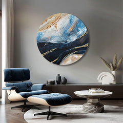 Kulatý malovaný obraz Zvuk oceánu