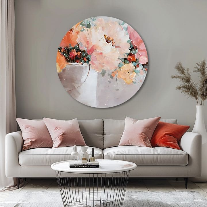 Kulatý malovaný obrázek Touha po kráse