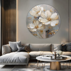 Kulaté obrazy s akrylem Květiny v plesových šatech