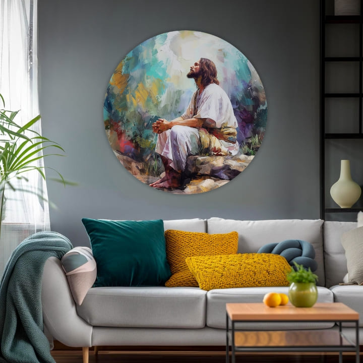 Kulaté obrazy akrylem Duchovní mír