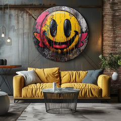 Ručně malovaný obraz na plátně s motivem Farby radosti, dětský motiv, krajina v modro-růžových odstínech, energická atmosféra, vhodný do obývacího pokoje – produkt, pohled 2