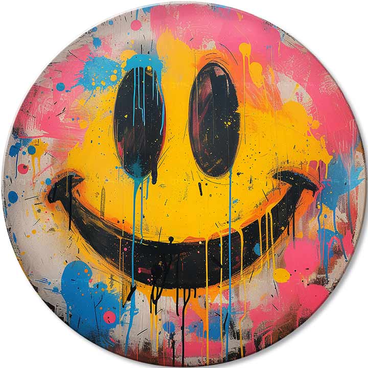 Ručně malovaný obraz na plátně s motivem Farby radosti, dětský motiv, krajina v modro-růžových odstínech, energická atmosféra, vhodný do obývacího pokoje – hlavní