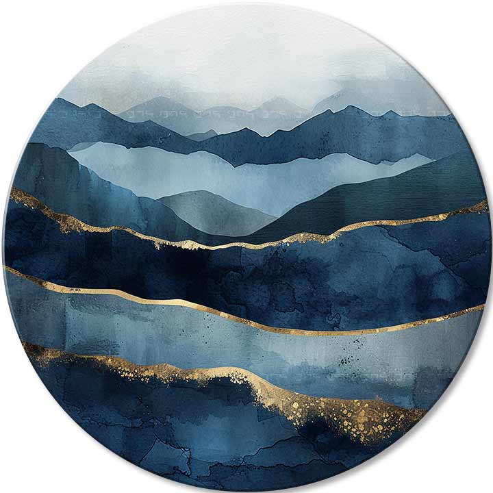 Kulaté obrazy s akrylem Abstraktní oceány