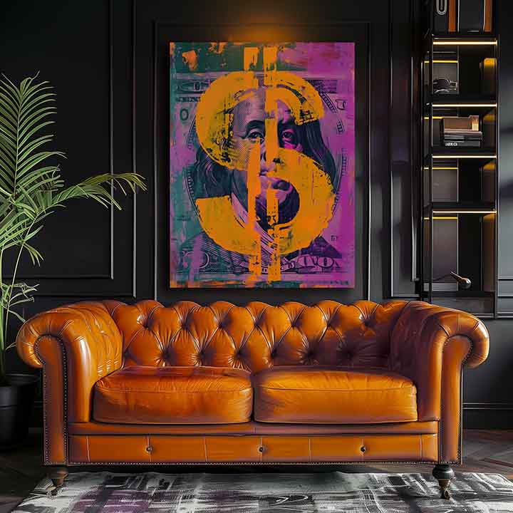 Obrázek MONEY BENJAMIN on canvas | Akrylové detaily